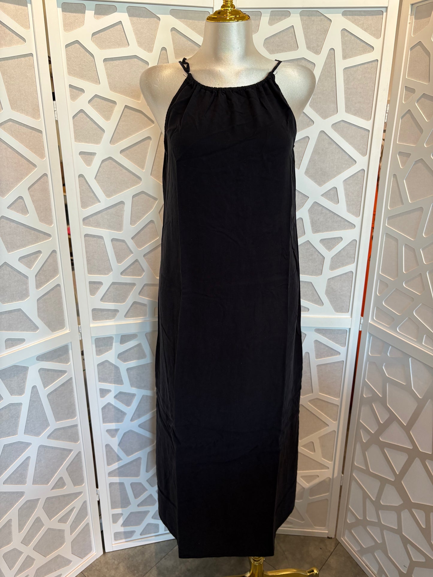 Adjustable halter maxi dress