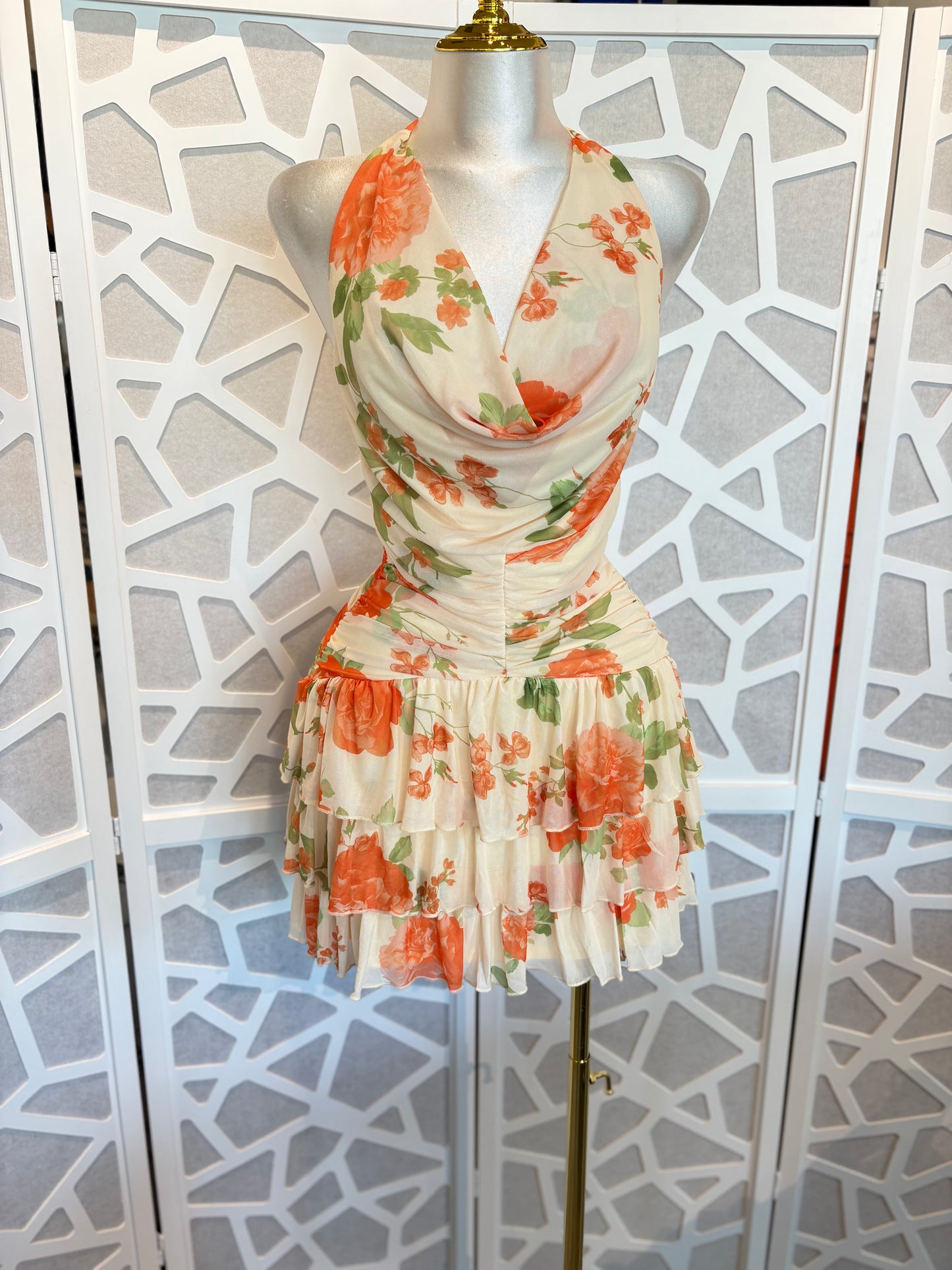 Sunset ruffle floral dress