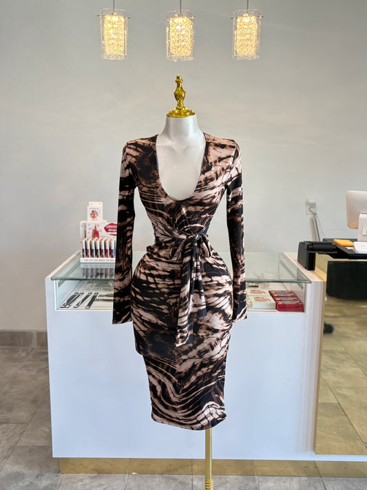 Midi long sleeve dress