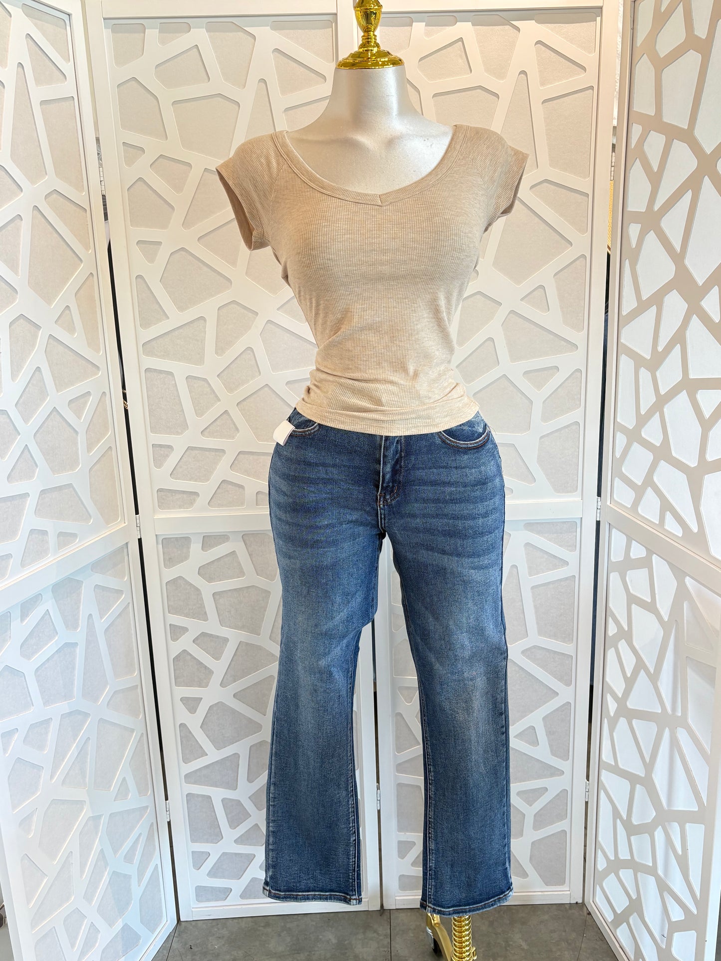Straight high rise jeans