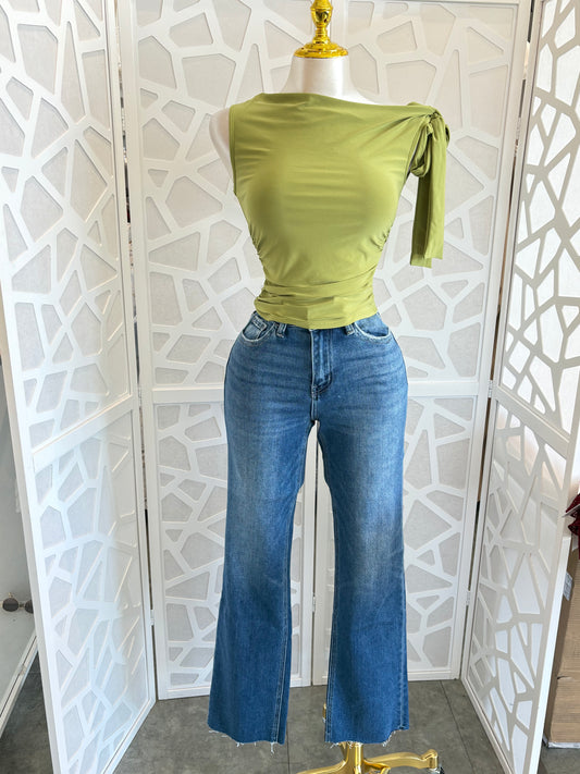 High rise straight jeans