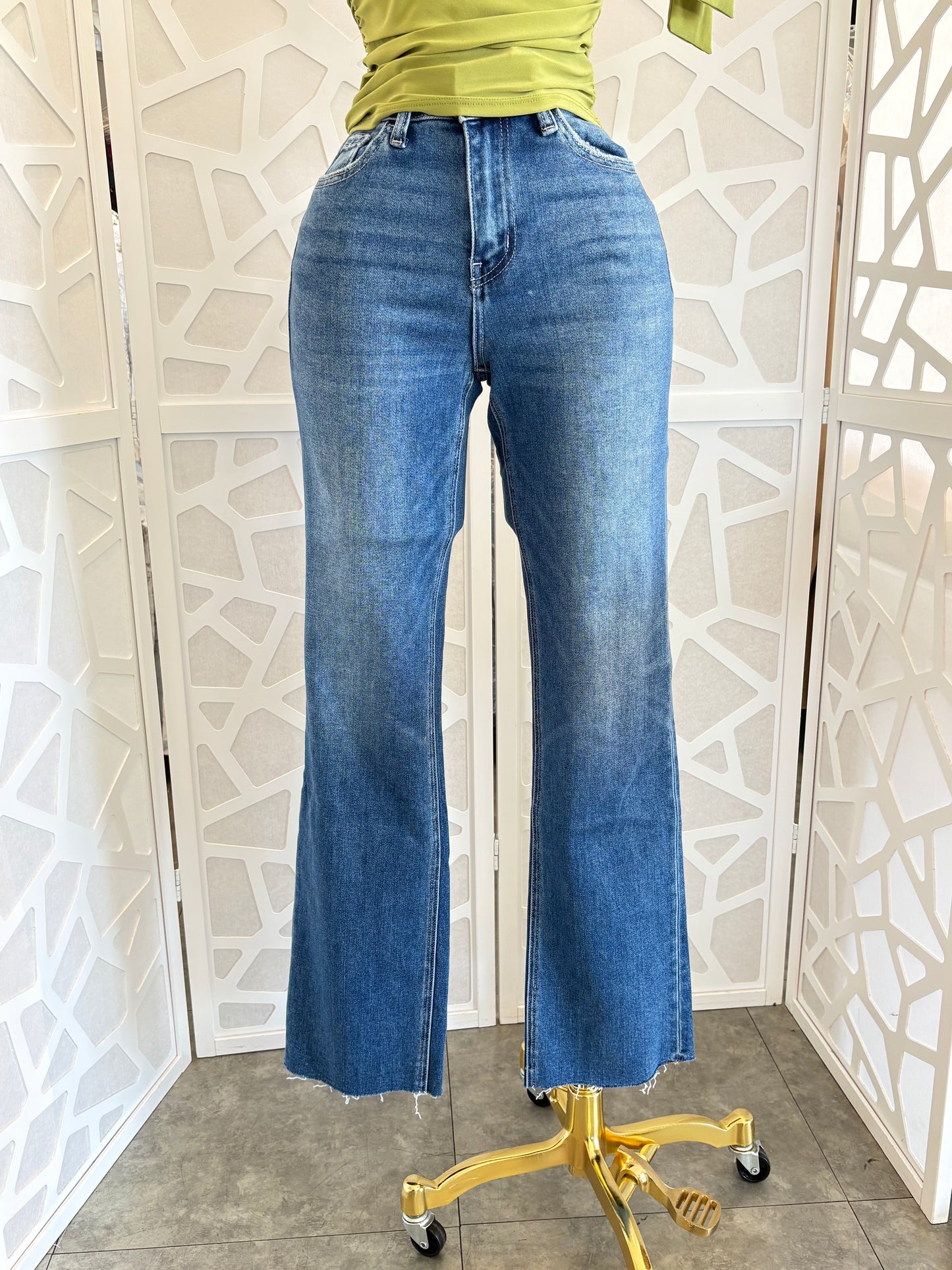 High rise straight jeans