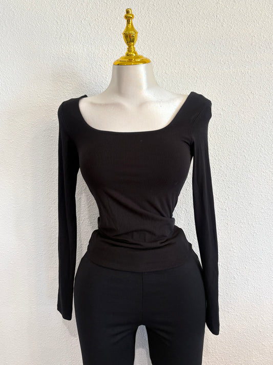 Double lined ribbed long sleeve