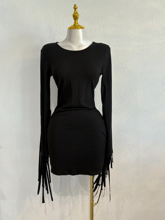 Fringe sleeves dress