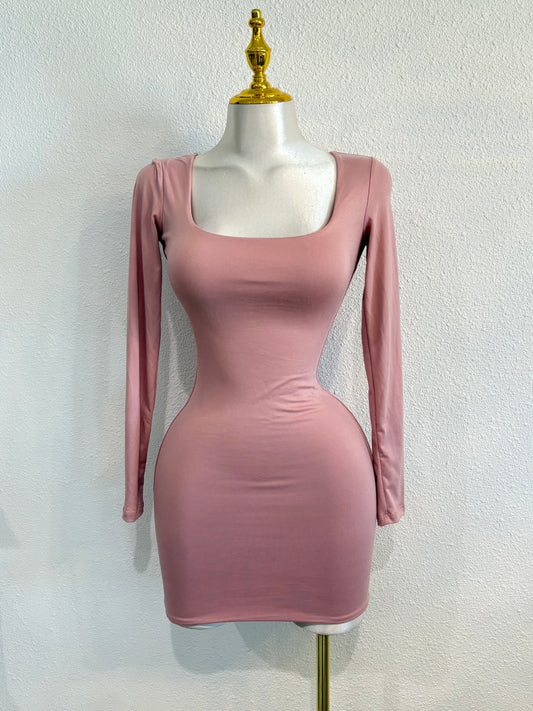 Double lined long sleeve dress