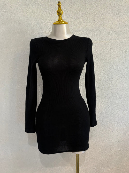 Ribbed long sleeve dress
