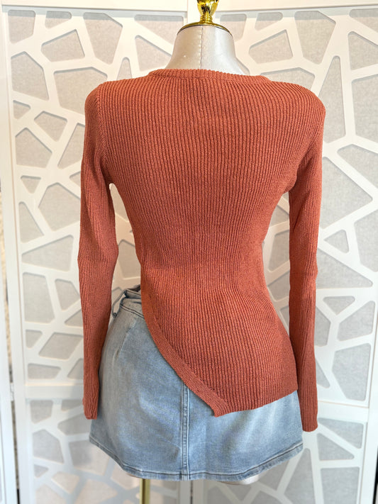 Asymmetrical long sleeve