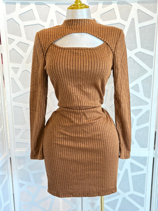 Sweater rib dress