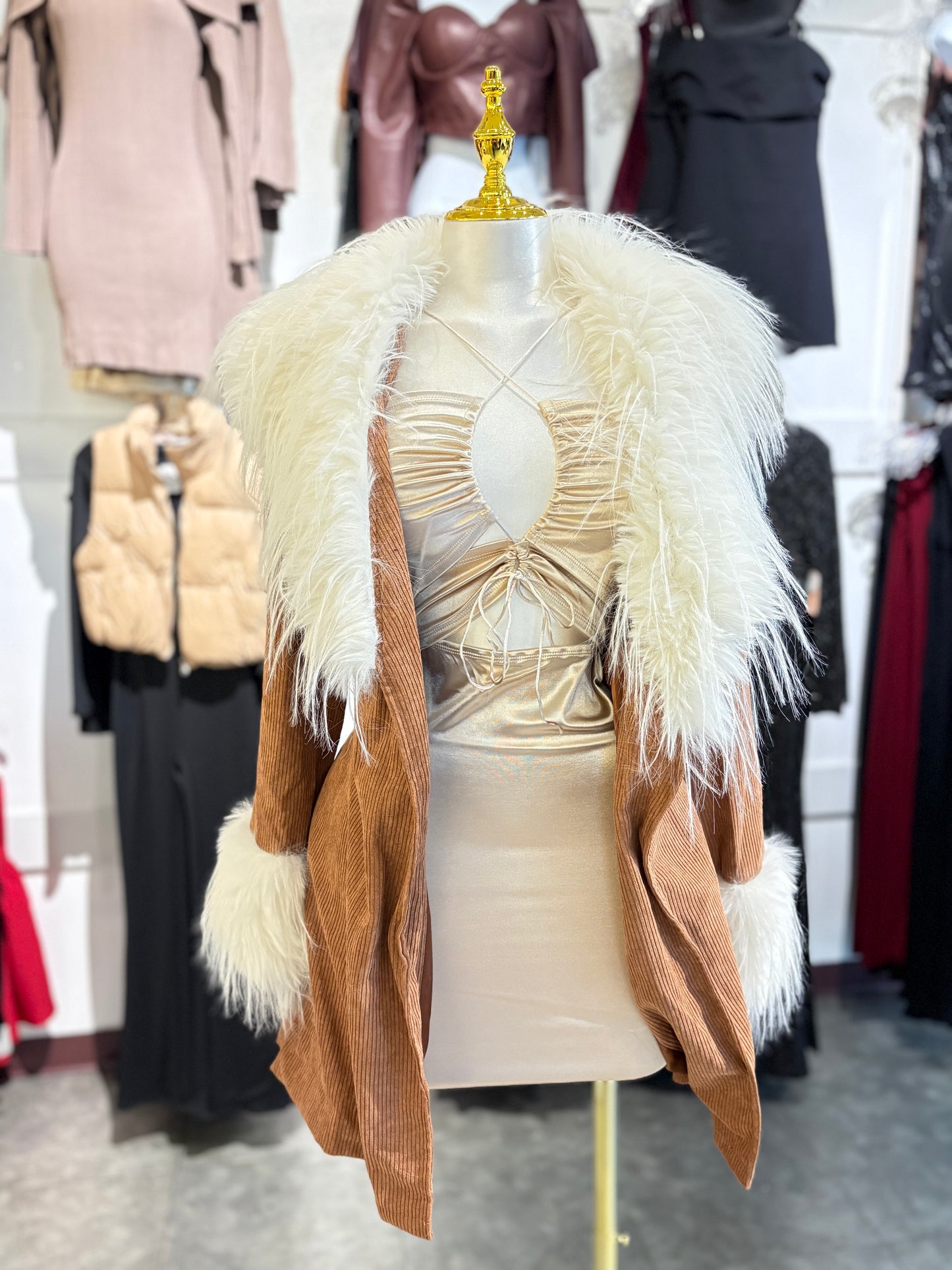Raven faux fur coat
