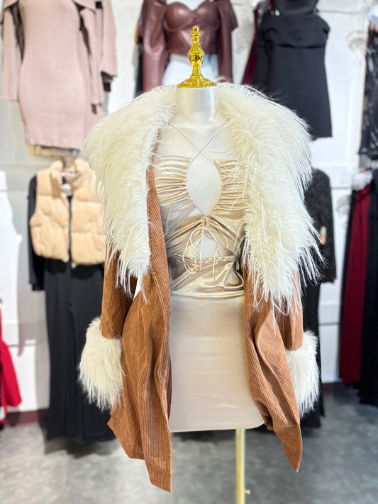 Raven faux fur coat