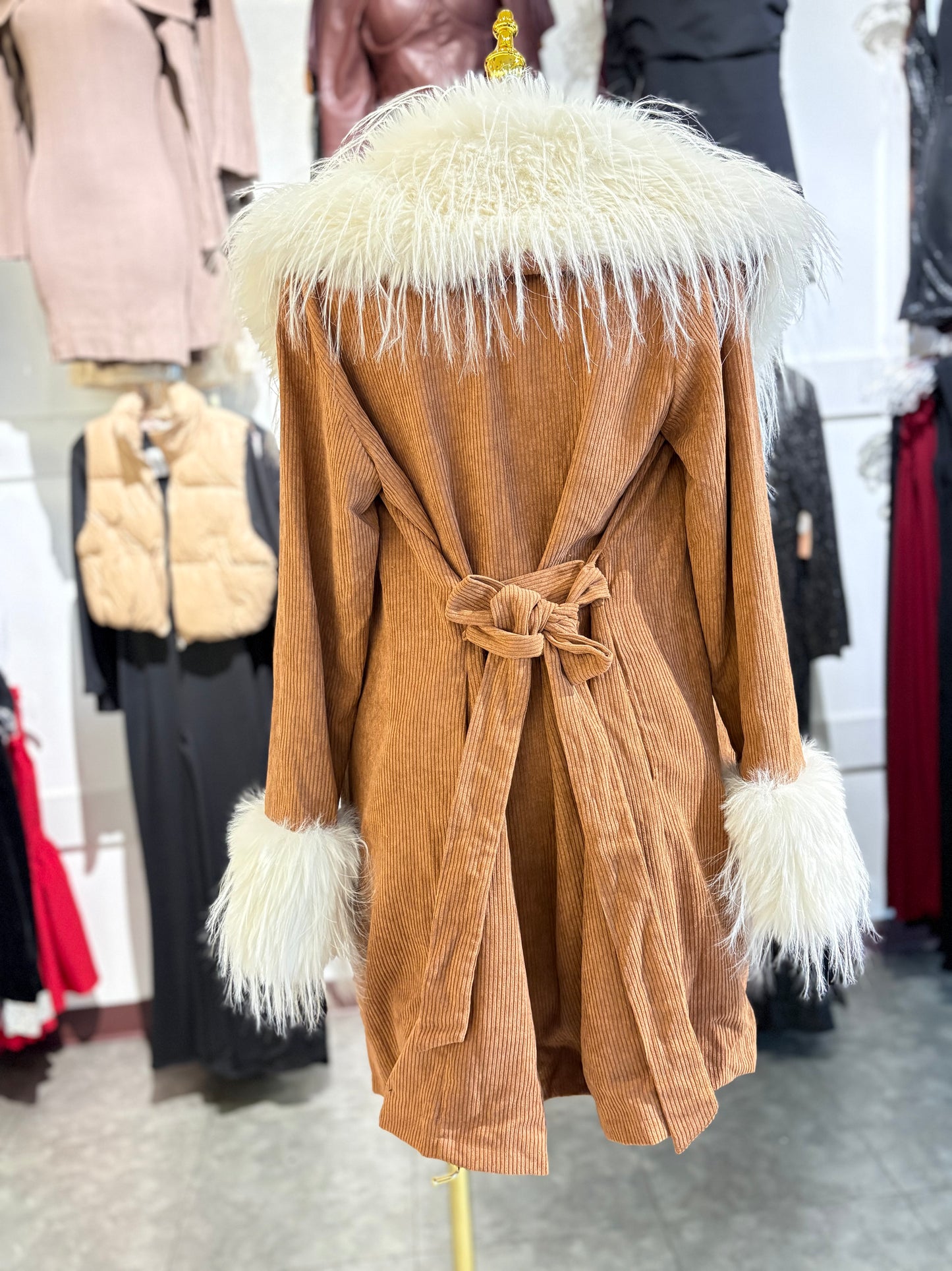 Raven faux fur coat