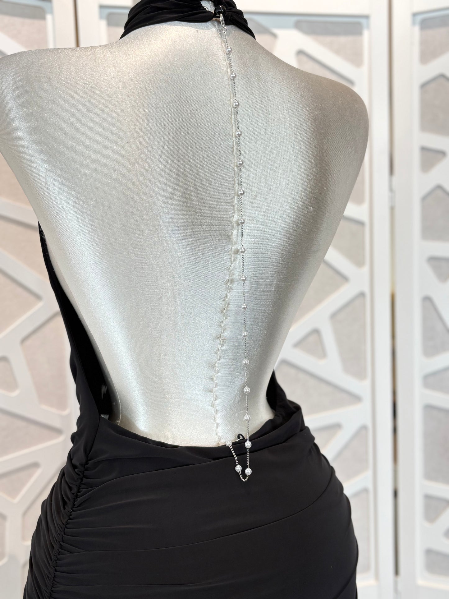 Honey backless chain dress