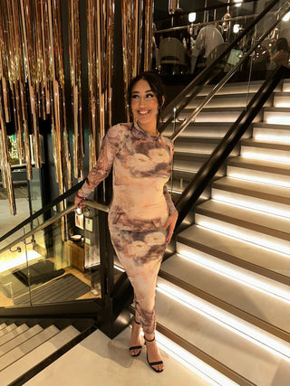Mesh midi dress