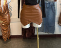 Leather mini skort
