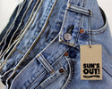 High-Rise Upcycled Denim Cutoff Shorts - Original: 12 (34