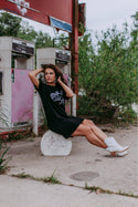 MK427 Deadwood Sequin Embellished Tee Dress: Black / 1XL